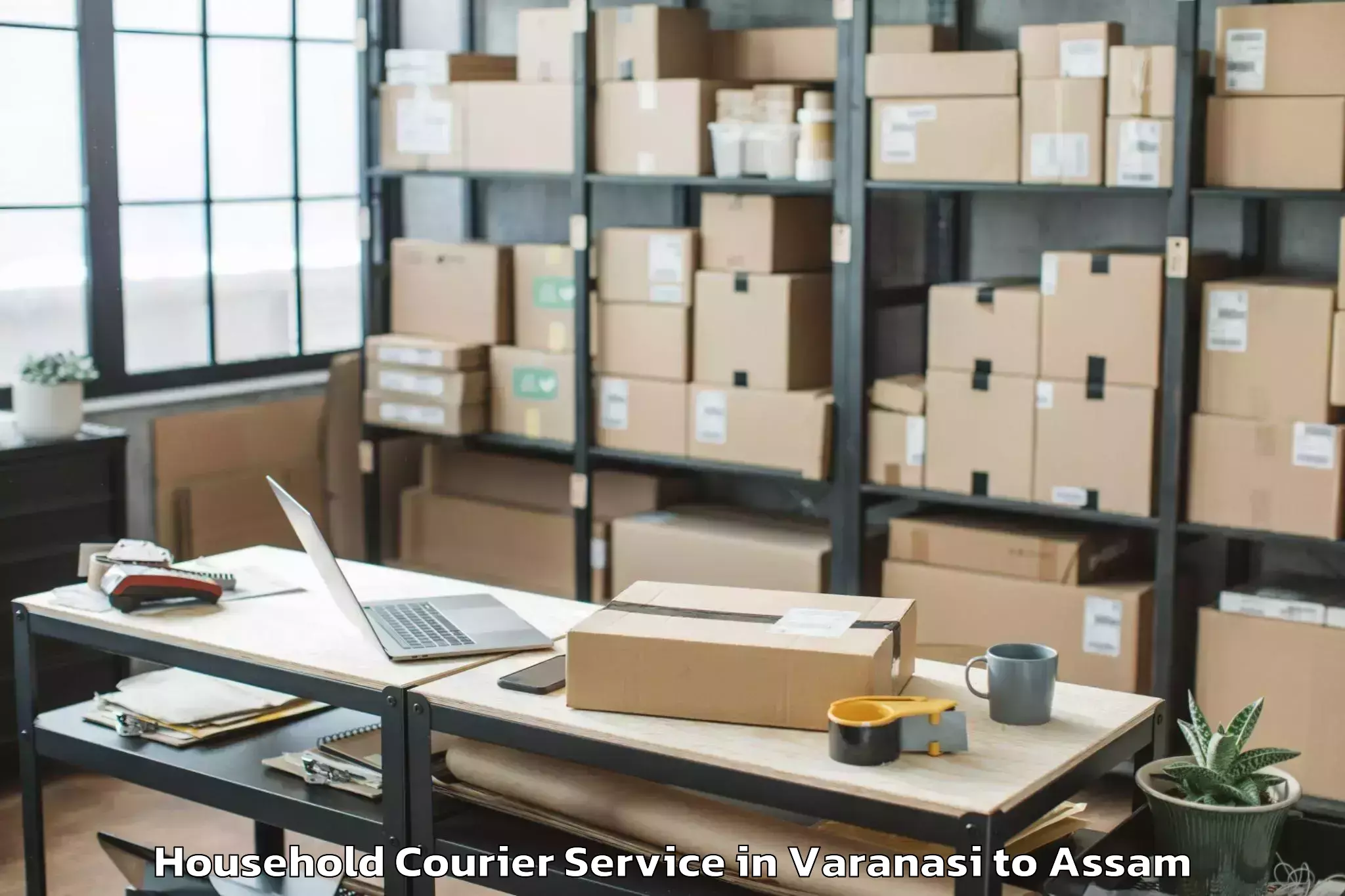 Professional Varanasi to Dudhnoi Household Courier